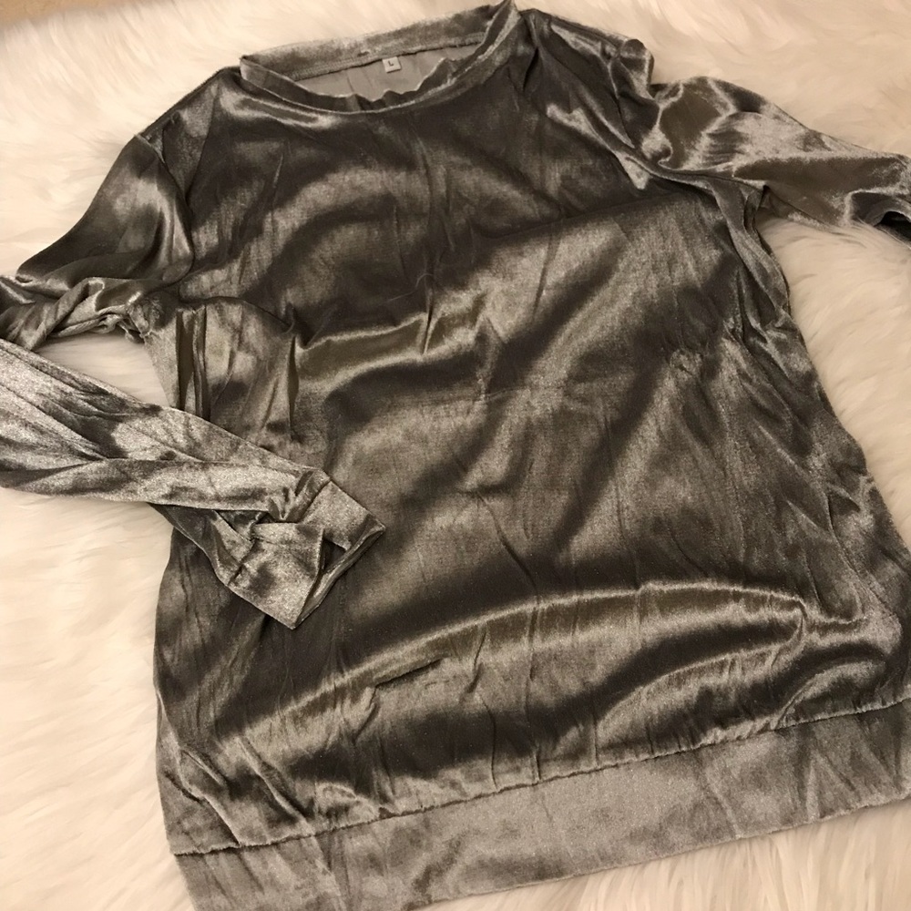 Sexy Health Grey Faux Velvet Two Piece Casual Set - Picture 7 of 8